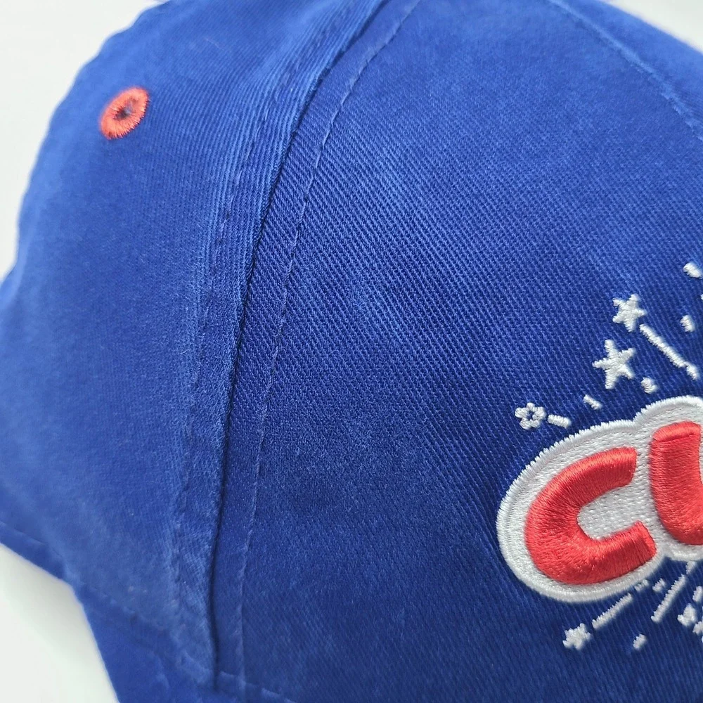 Youth Chicago Cubs Hat Snapback New Era 9Forty Blue Red MLB Fireworks M-Crown